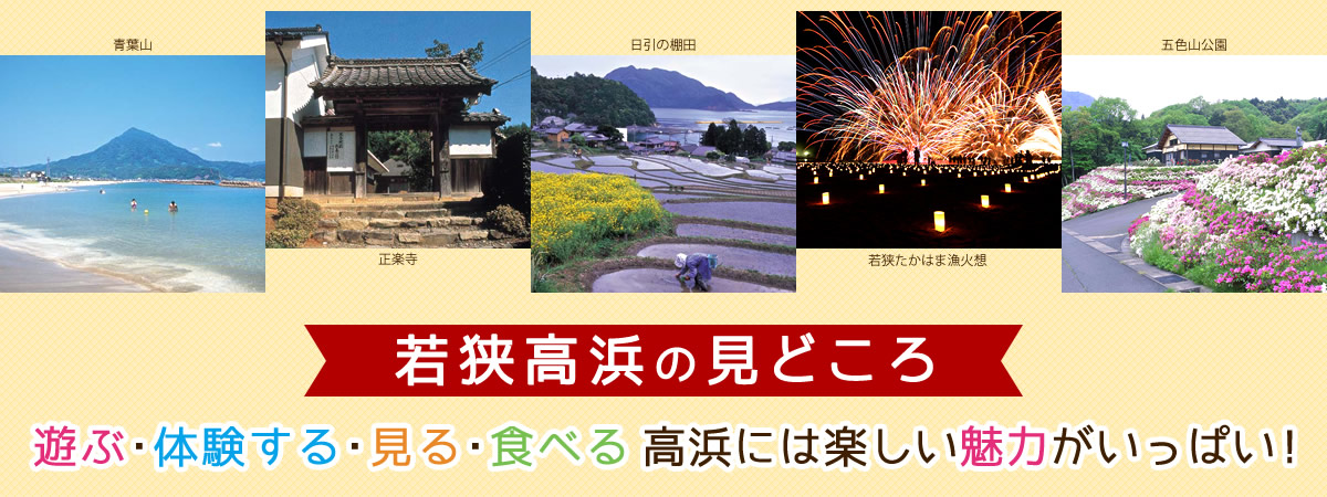 若狭高浜の見どころ 遊ぶ･体験する･見る･食べる 高浜には楽しい魅力がいっぱい！